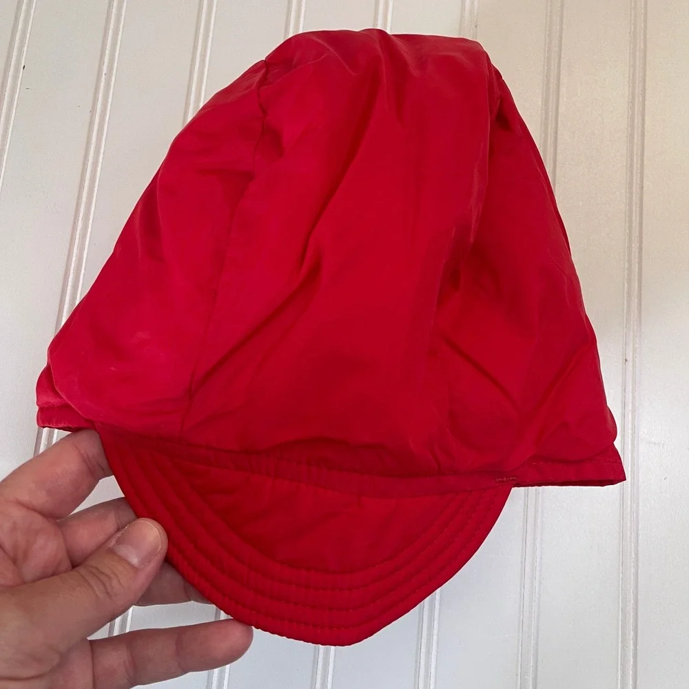 Eddie Bauer Vintage Red Goose Down Insulated Winter Hat Cap Medium